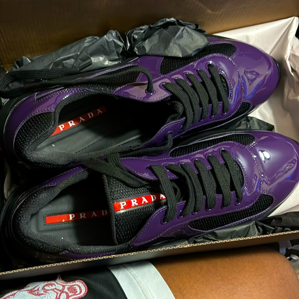 Men’s Prada sneakers/shoes size 10 US Purple and black.